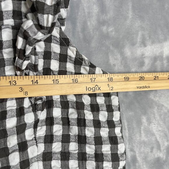 Maurices Gingham Square Neck Ruffle Sleeve Tank‎ Top Womens L Gauzy  Summer - Picture 6 of 8